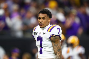 Jan 13, 2020; New Orleans, Louisiana, USA; LSU Tigers safety Grant Delpit (7) against the Clemson Tigers in the College Football Playoff national championship game at Mercedes-Benz Superdome. Mandatory Credit: Mark J. Rebilas-USA TODAY Sports