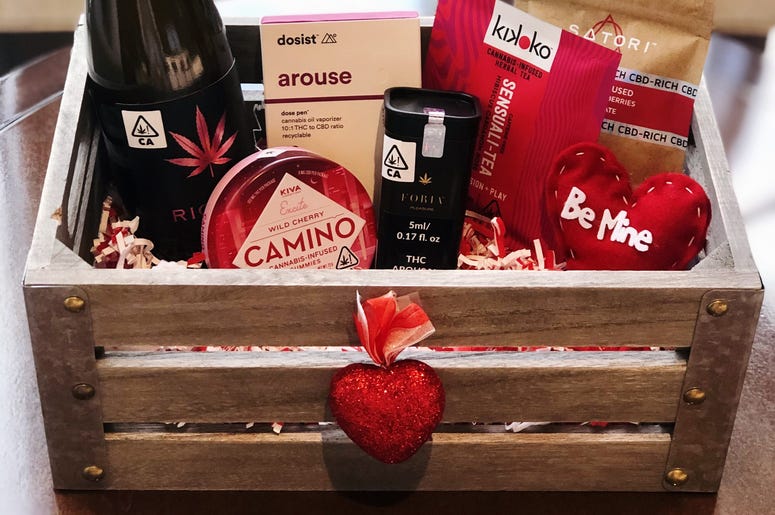 Valentine's Day basket at The Leaf El Paseo The Leaf El Paseo Valentine Basket