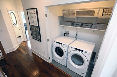 A washer and dryer are pictured in one of the Brownstone Collection by Toll Brothers Townhomes, at the new Edge-on-Hudson development in Sleepy Hollow, Sept. 8, 2020. Edge On Hudson
