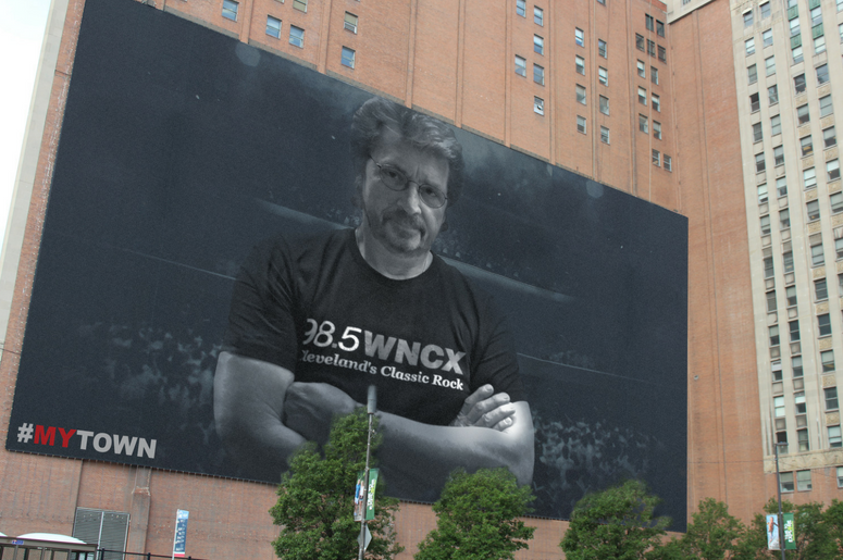 michael stanley billboard, michael stanley on building, michael stanley lebron james