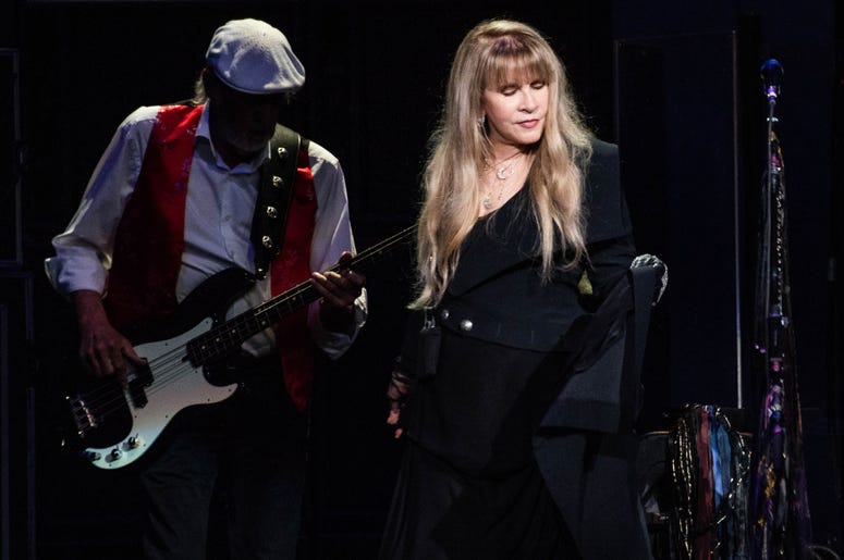 Stevie Nicks and John McVie of Fleetwood Mac perform onstage at The SAP Center on November 21, 2018 in San Jose, California Stevie Nicks and John McVie of Fleetwood Mac perform onstage at The SAP Center on November 21, 2018 in San Jose, California