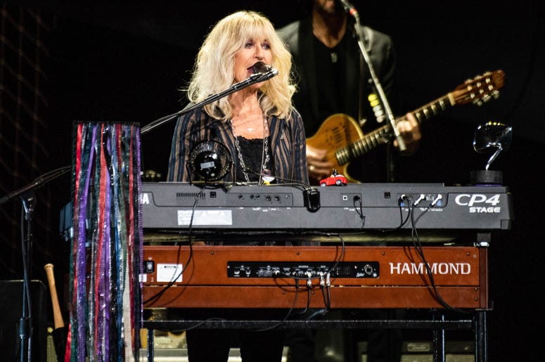 hristine McVie of Fleetwood Mac performs onstage at The SAP Center on November 21, 2018 in San Jose, California. hristine McVie of Fleetwood Mac performs onstage at The SAP Center on November 21, 2018 in San Jose, California.