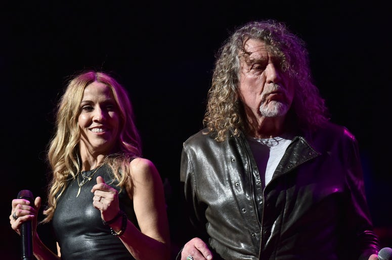 Musicians Sheryl Crow (l) and Robert Plant perform during the 3rd Annual LOVE ROCKS NYC concert at the Beacon Theatre in New York, NY, March 7, 2019. Musicians Sheryl Crow (l) and Robert Plant perform during the 3rd Annual LOVE ROCKS NYC concert at the Beacon Theatre in New York, NY, March 7, 2019.