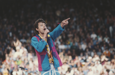 The Rolling Stones 1982 Singer Mick Jagger performs with rock band The Rolling Stones 1982.