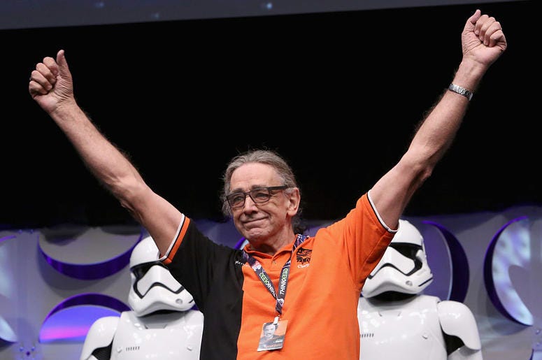 Actor Peter Mayhew speaks onstage during Star Wars Celebration 2015 on April 16, 2015 in Anaheim, California. Actor Peter Mayhew speaks onstage during Star Wars Celebration 2015 on April 16, 2015 in Anaheim, California.