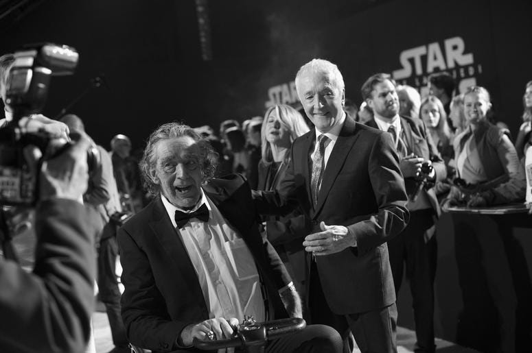 Peter Mayhew (L) and Actor Anthony Daniels at the world premiere of Lucasfilm's Star Wars: The Last Jedi Peter Mayhew (L) and Actor Anthony Daniels at the world premiere of Lucasfilm's Star Wars: The Last Jedi