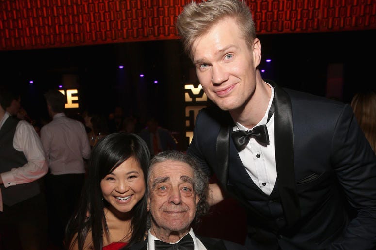 Actor Kelly Marie Tran ,Peter Mayhew, and Actor Joonas Suotamo at the world premiere of Lucasfilm's Star Wars: The Last Jedi at The Shrine Auditorium on December 9, 2017 in Los Angeles, California. Actor Kelly Marie Tran ,Peter Mayhew, and Actor Joonas Suotamo at the world premiere of Lucasfilm's Star Wars: The Last Jedi at The Shrine Auditorium on December 9, 2017 in Los Angeles, California.