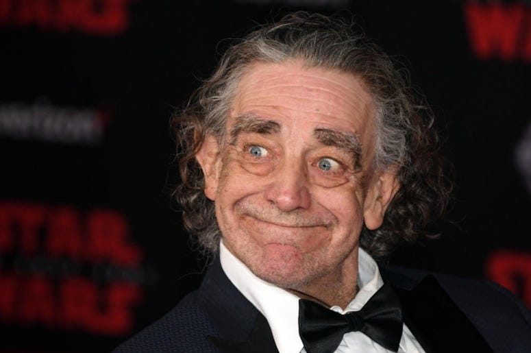 Actor Peter Mayhew attends the premiere of Disney Pictures and Lucasfilm's "Star Wars: The Last Jedi" at The Shrine Auditorium on December 9, 2017 in Los Angeles, California. Actor Peter Mayhew attends the premiere of Disney Pictures and Lucasfilm's "Star Wars: The Last Jedi" at The Shrine Auditorium on December 9, 2017 in Los Angeles, California.
