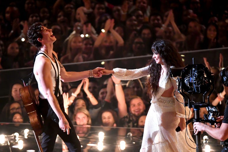 Camila Cabello and Shawn Mendes perform at the 2019 MTV VMAs