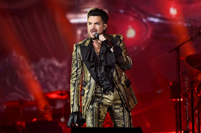 Adam Lambert on stage with Queen at Global Citizen Festival