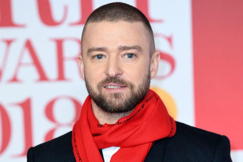 Justin Timberlake 2/22/2018 - Justin Timberlake attending the Brit Awards at the O2 Arena, London.