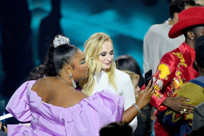 Lizzo and Sophie Turner at the 2019 MTV Video Music Awards at Prudential Center