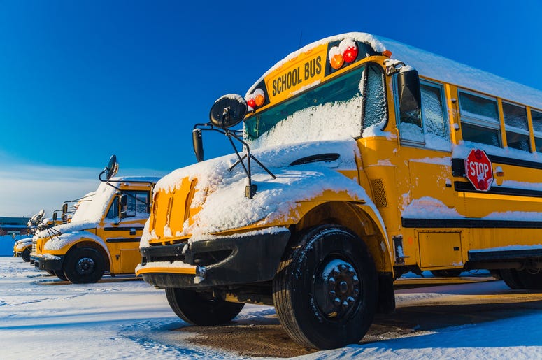 school bus in snow School bus in snow