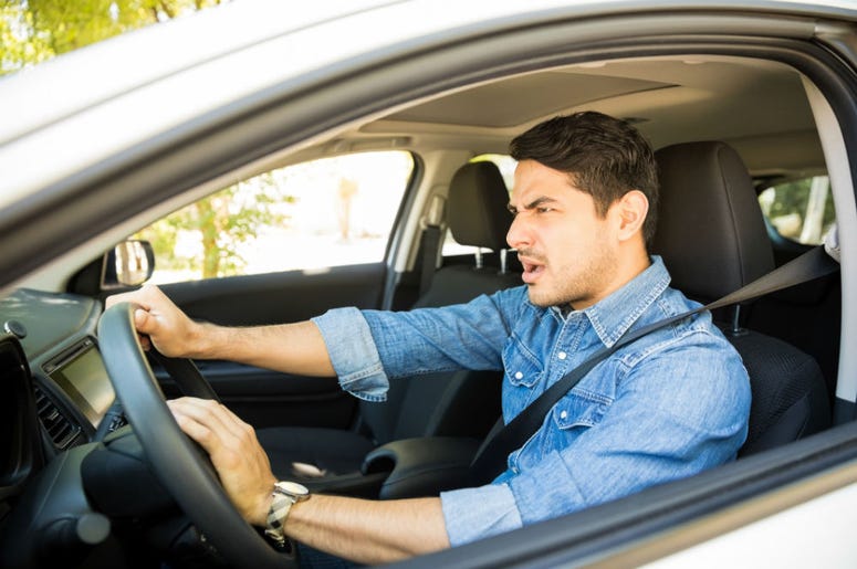 angry man in car angry man in car