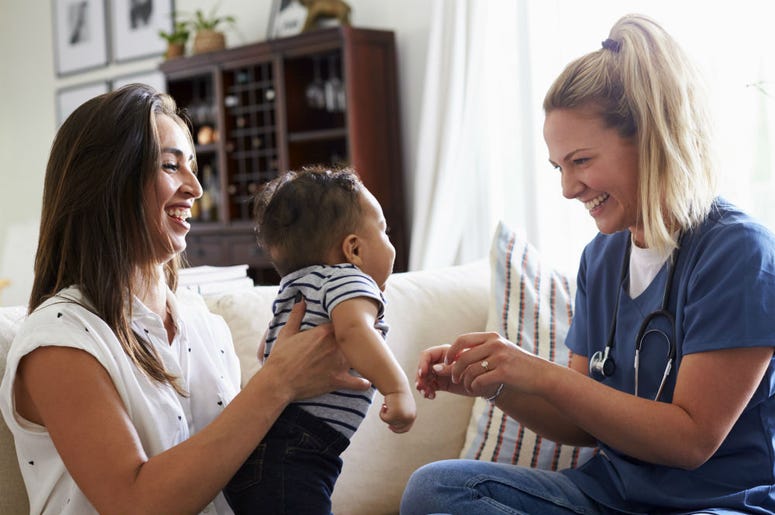 baby nurse and nurse baby mom and nurse