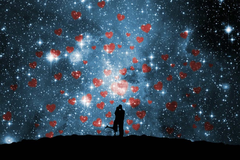 night sky with hearts night sky with hearts