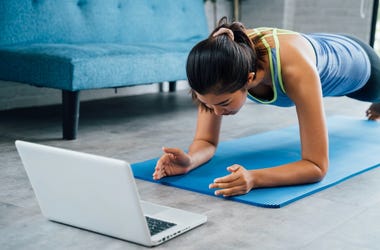 girl working out at home girl working out at home