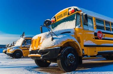 school bus in snow School bus in snow