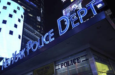 Times Square NYPD sign Times Square NYPD sign