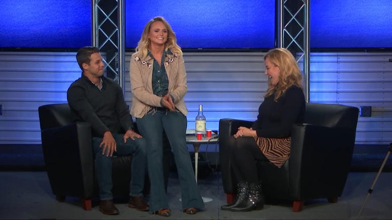 Miranda Lambert with husband Brendan McLoughlin in the RADIO.COM Theater
