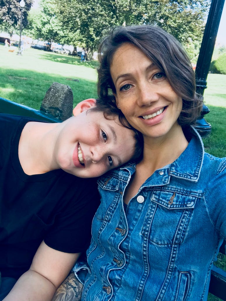 Catie + her son Catie + her son