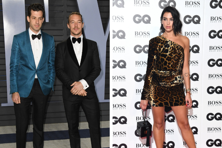 Silk City (Mark Ronson, Diplo) | Dua Lipa Mark Ronson, Diplo. 2018 Vanity Fair Oscar Party following the 90th Academy Awards held at the Wallis Annenberg Center for the Performing Arts. / Dua Lipa attending the GQ Men of the Year Awards 2018 at the Tate Modern, London.