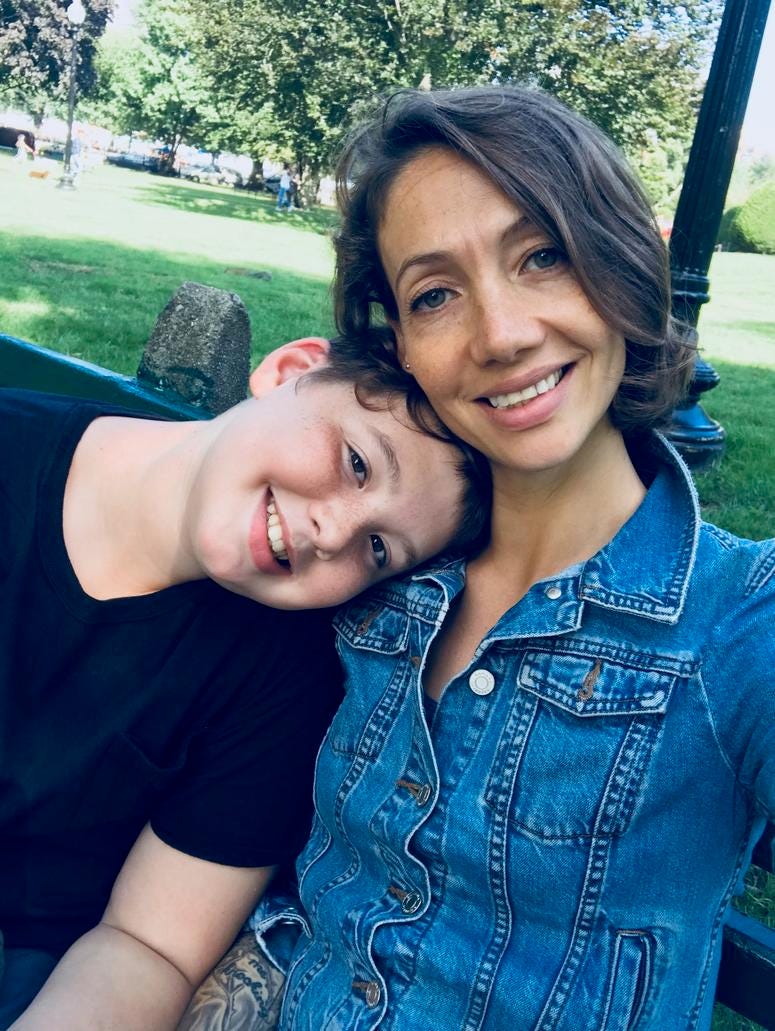 Catie + her son Catie + her son