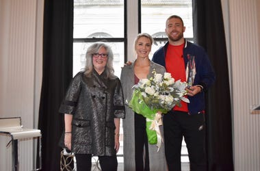 Marilyn Russell, Julie Ertz, and Zach Ertz