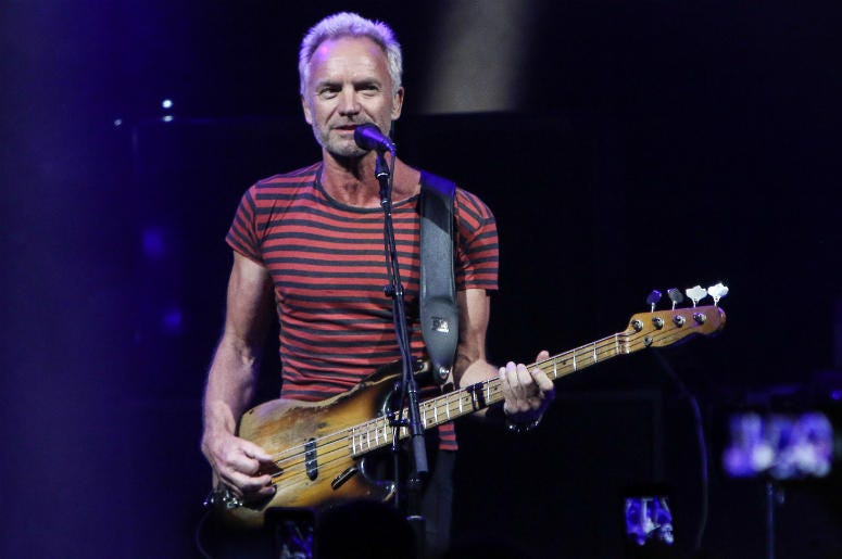 Sting performs during the Sting & Shaggy: The 44/876 Tour at Fillmore Miami Beach on September 15, 2018 Sting performs during the Sting & Shaggy: The 44/876 Tour at Fillmore Miami Beach on September 15, 2018