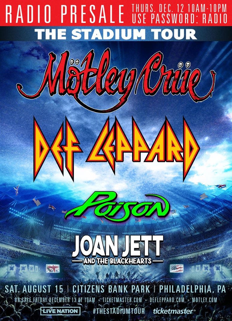 Def Leppard & Motley Crue With special guests Poison & Joan Jett & The Blackhearts