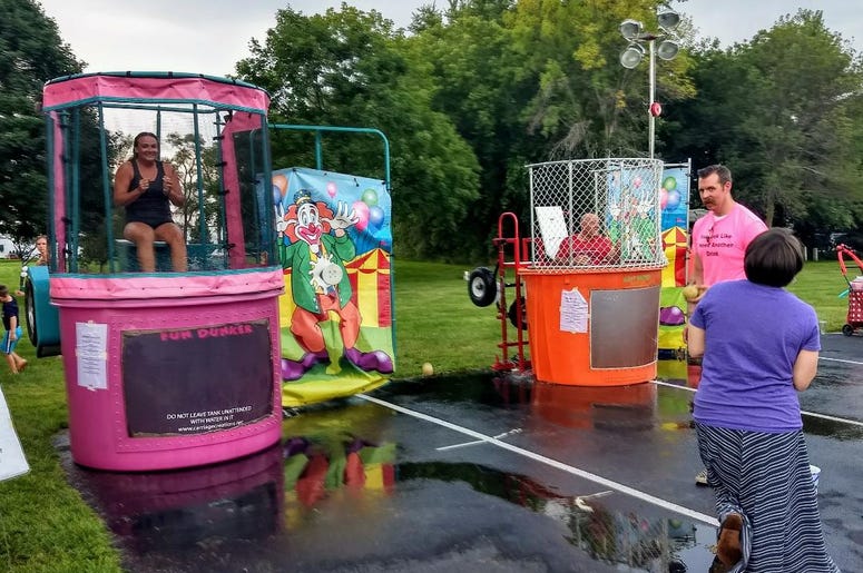 #SunPrairieStrong Event Dunk Tank of Local Celebrities #SunPrairieStrong Event with WOLX, July 31, 2018