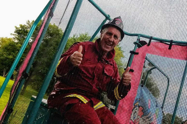 #SunPrairieStrong Event with Alder Steve Stocker in the Dunk Tank #SunPrairieStrong Event with WOLX, July 31, 2018