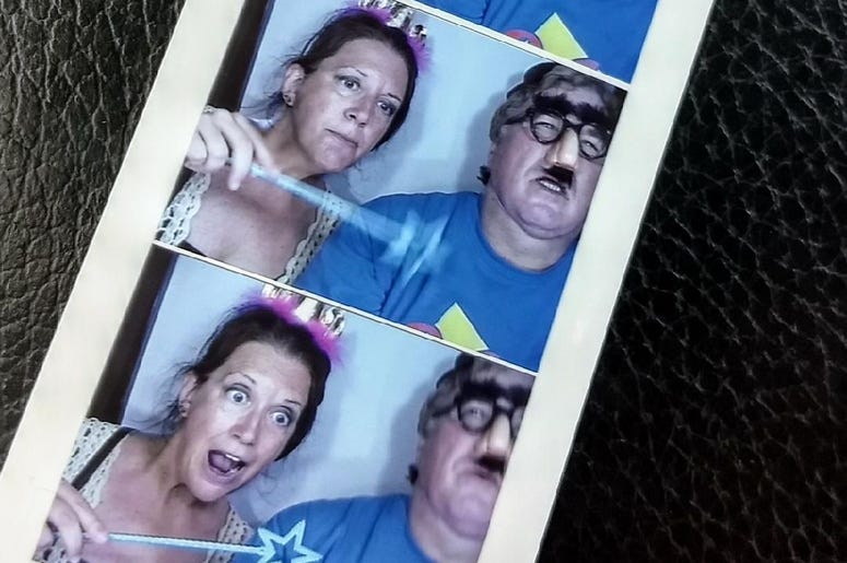 Fun with YOU at the Sweet Corn Fest, Jim and Teri in the Photo Booth Fun with YOU at the Sweet Corn Fest, Jim and Teri in the Photo Booth