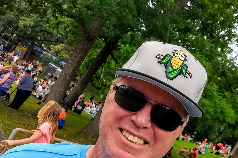 Corny hat worn at Sweet Corn Festival Corny hat worn at Sweet Corn Festival