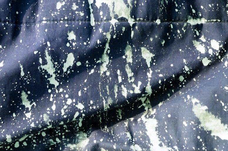 Paint stained overalls