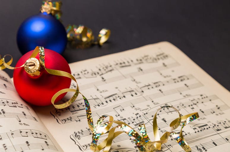 Picture of Christmas music with ornament