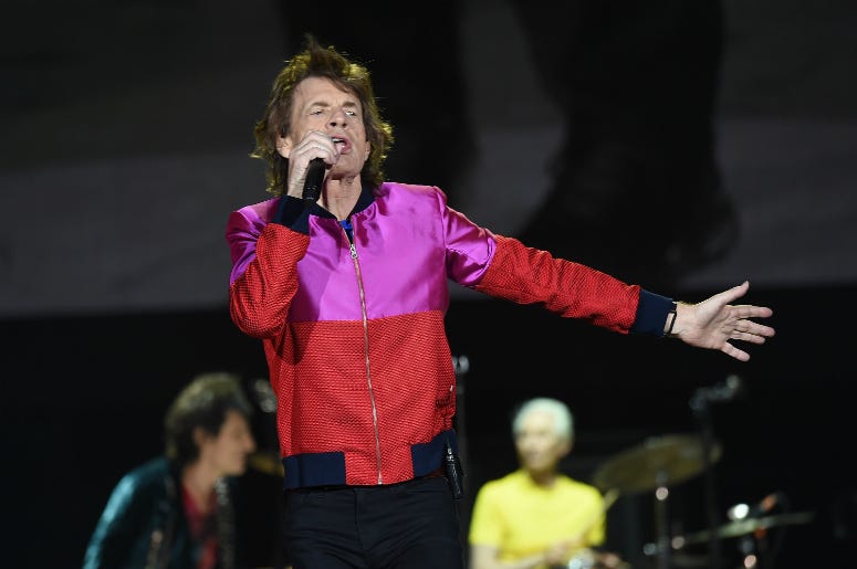 Mick Jagger of The Rolling Stones performs onstage during Desert Trip at the Empire Polo Field on October 14, 2016 Mick Jagger of The Rolling Stones performs onstage during Desert Trip at the Empire Polo Field on October 14, 2016