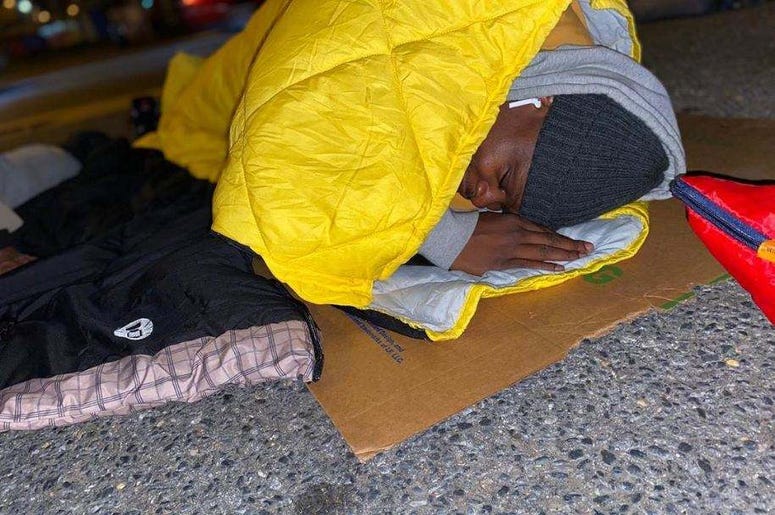 Community members spent a night on the pavement to support those who are homeless. Community members spent a night on the pavement to support those who are homeless.