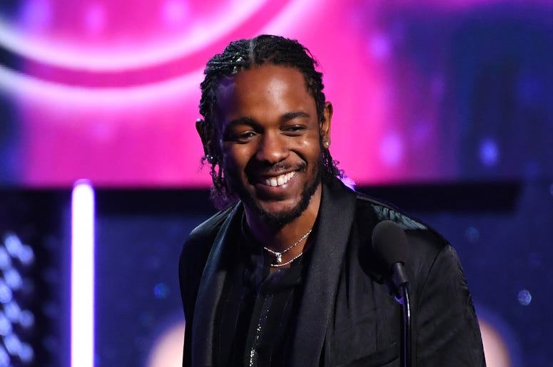 Kendrick Lamar accepts grammy award damn Kendrick Lamar accepts grammy award damn
