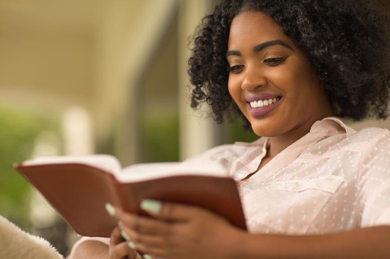 African American Woman Reading