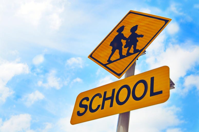 Yellow School Crossing Sign