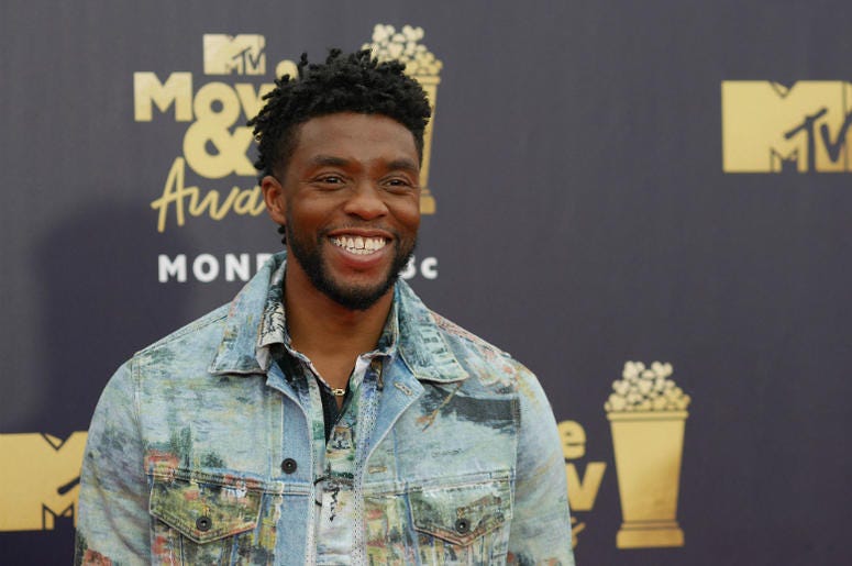 6/16/2018 - Chadwick Boseman attending the 2018 MTV Movie and TV Awards held at the Barker Hangar in Los Angeles, 6/16/2018 - Chadwick Boseman attending the 2018 MTV Movie and TV Awards held at the Barker Hangar in Los Angeles,