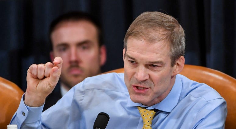 WASHINGTON, DC - DECEMBER 12: Representative Jim Jordan (R-OH) makes remarks during a House Judiciary Committee markup of Articles of Impeachment against President Donald Trump at the Longworth House Office Building on December 12, 2019 in Washington, DC.