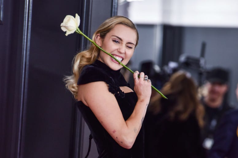 Miley Cyrus arrives at the 60th Annual GRAMMY Awards Miley Cyrus arrives at the 60th Annual GRAMMY Awards