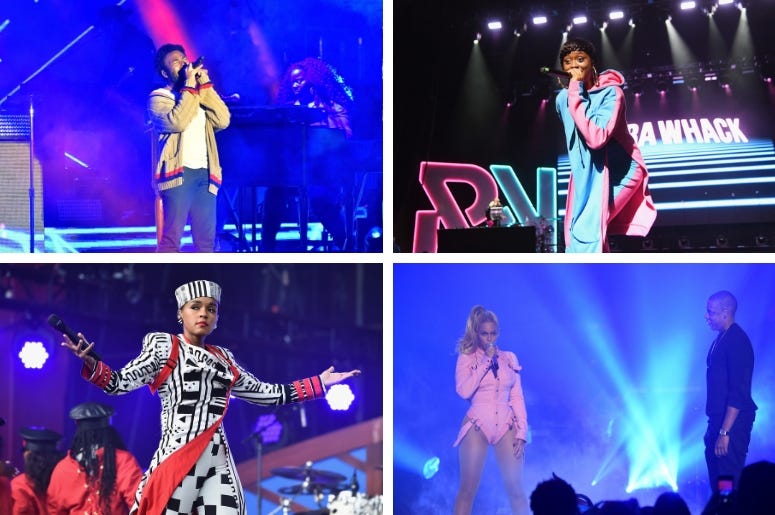 Childish Gambino, Tierra Whack, Janelle Monae, The Carters Childish Gambino, Tierra Whack, Janelle Monae, The Carters