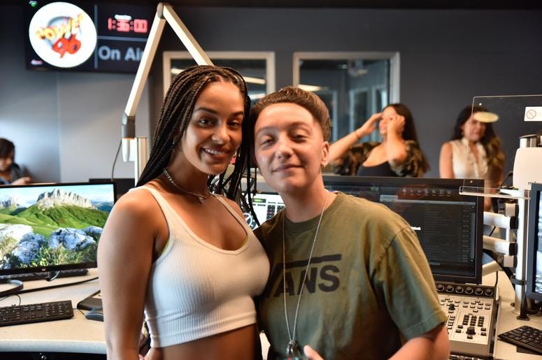 DD Felice with Jorja Smith at Entercom Miami DD Felice with Jorja Smith at Entercom Miami