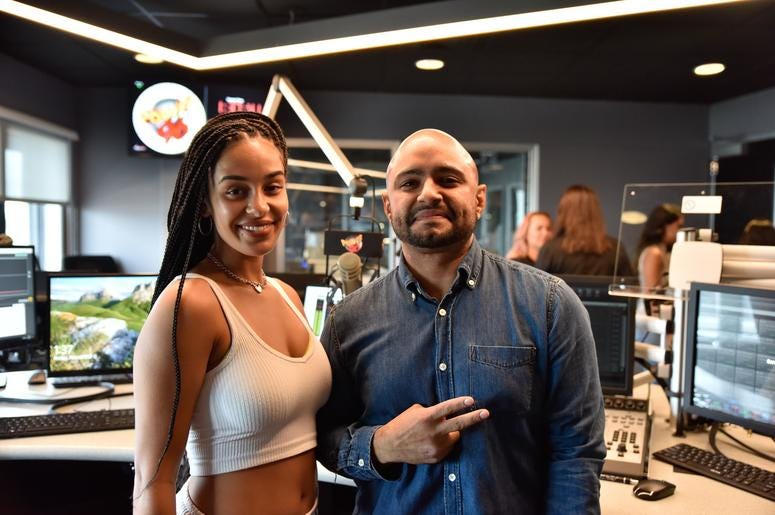 Mijo with Jorja Smith at Entercom Miami Mijo with Jorja Smith at Entercom Miami