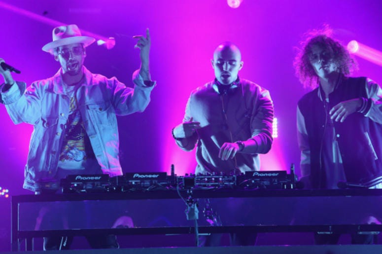 Cheat Codes Kevin Ford, Matthew Russell and Trevor Dahl of Cheat Codes perform onstage during MTV Presents 'VMA Weekend' at Avalon on August 25, 2017 in Hollywood, California.