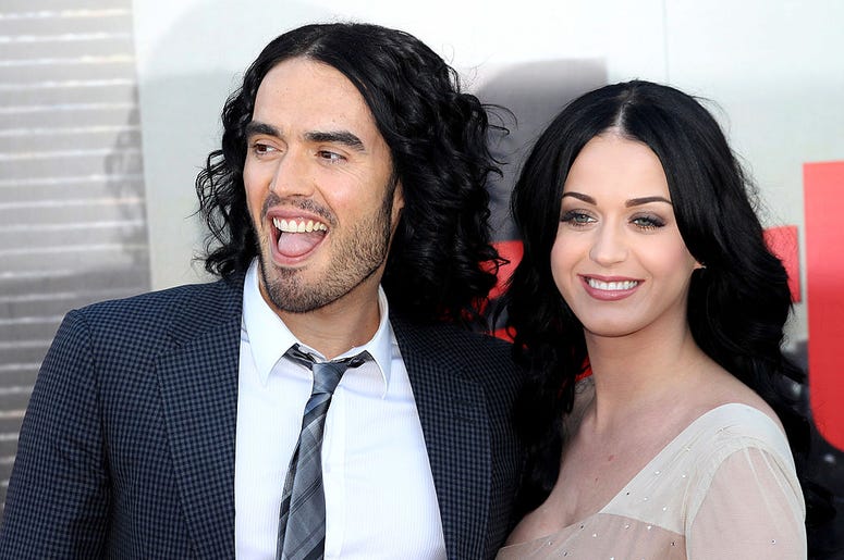 LONDON, ENGLAND - APRIL 19: Russell Brand and Katy Perry attend the European Premiere of Arthur at Cineworld 02 on April 19, 2011 in London, England. (Photo by Chris Jackson/Getty Images)
