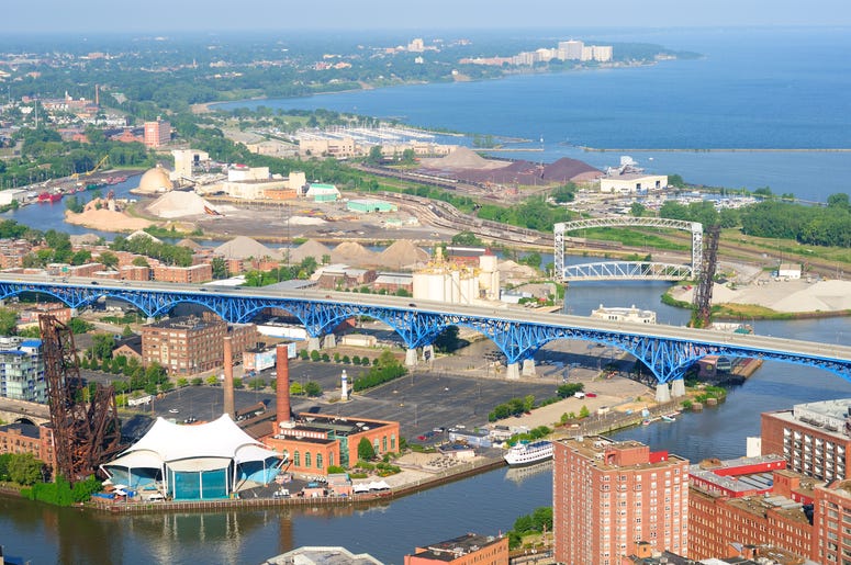 Cleveland west side aerial